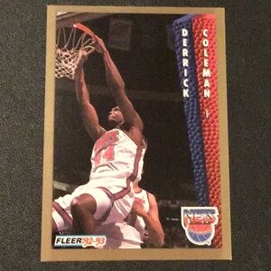 DERRICK COLEMAN, FLEER 92-93 basketball card, NEW JERSEY NETS